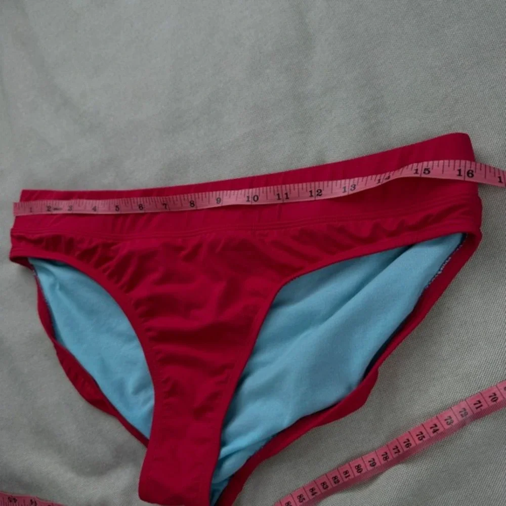 Athleta Hipster Full Swim Bottoms Size Large Red/Pink‎ Medium-Rise Full Coverage